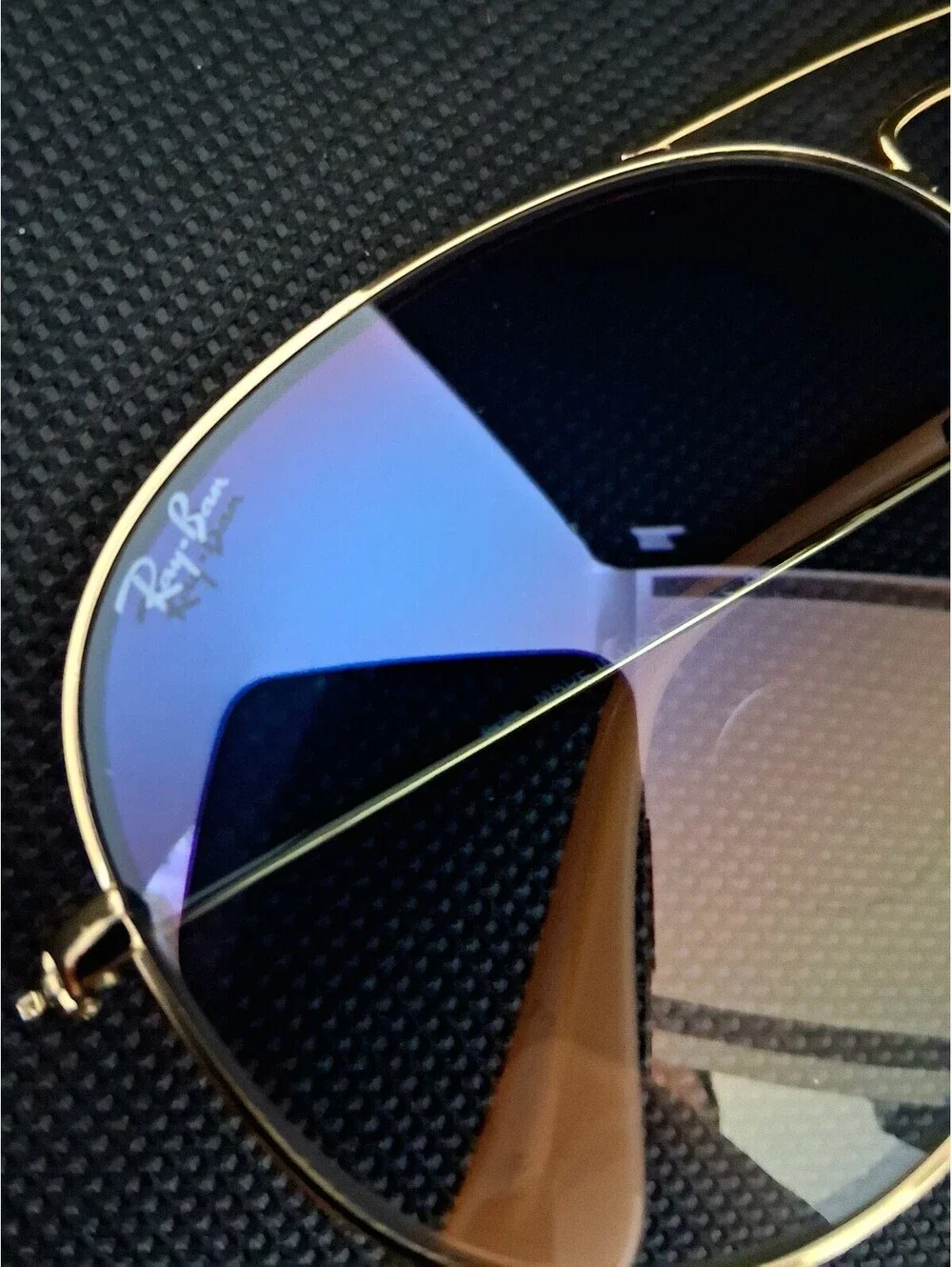 NEW Ray Ban RB3025 58mm Aviator Blue Gradient Lens Gold Frame Sunglasses